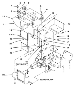 Fuel Tank & Hydro Fan Control Assembly 500 Diagram and Parts List for 73521 6900001 - 6999999 Toro Lawn Tractor