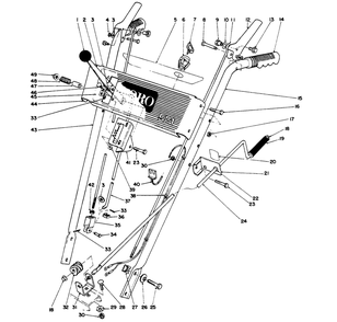 Handle Assembly Diagram and Parts List for 38052 4900001 - 4999999 Toro Snow Blower
