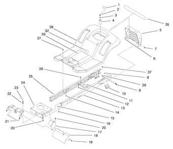 Frame Assembly Diagram and Parts List for 71189 8900001 - 8999999 Toro Lawn Tractor