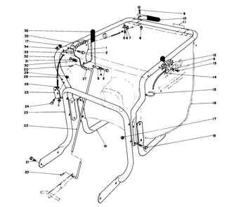 Controls And Handle Assembly (Model 62923) Diagram and Parts List for 62923 9000001 - 9999999 Toro Leaf Blower / Vacuum