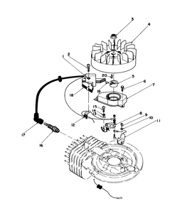 Flywheel & Magneto Assembly Diagram and Parts List for 16780 3000001 - 3999999 Toro Lawn Mower