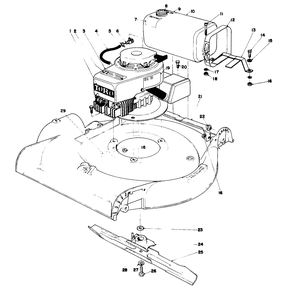 Engine Assembly Diagram and Parts List for 23375 0000001 - 0999999 Toro Lawn Mower