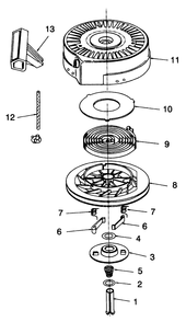 Recoil Starter No. 590652 Diagram and Parts List for 38196 4900001 - 4999999 Toro Snow Blower