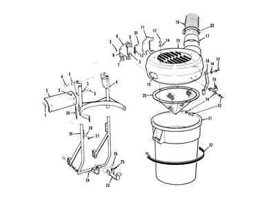 Canister & Frame Assembly Diagram and Parts List for 07-60VZ01 1000001 - 1999999 Toro Lawn Tractor Accessories