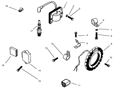 Ignition System Diagram and Parts List for 73363 7900001 - 7999999 Toro Lawn Tractor
