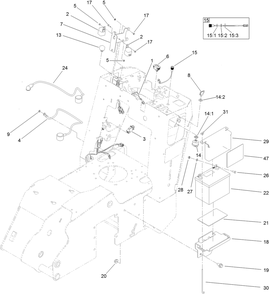 Electrical Assembly Diagram and Parts List for 22984 400000000 - 405599999 Toro Lawn Tractor Accessories
