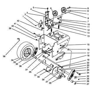 Traction Drive Assembly Diagram and Parts List for 38570 4900001 - 4999999 Toro Snow Blower