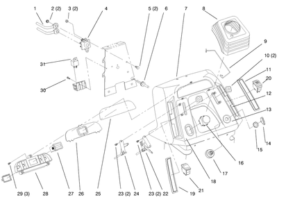 Dash Diagram and Parts List for 72110 6900001 - 6999999 Toro Lawn Tractor