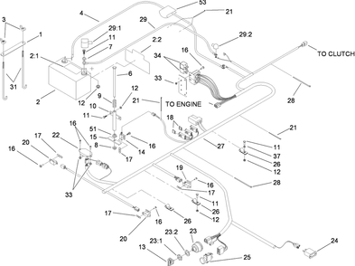 Electrical Assembly Diagram and Parts List for 74291 (280000001-280999999)(2008) Toro Lawn Mower