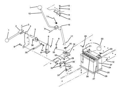 Transmission Linkage Assembly Diagram and Parts List for 70142 59000001 - 59999999 Toro Lawn Tractor