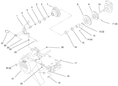 Pto Clutch Pulley Diagram and Parts List for 73403 6900001 - 6999999 Toro Lawn Tractor