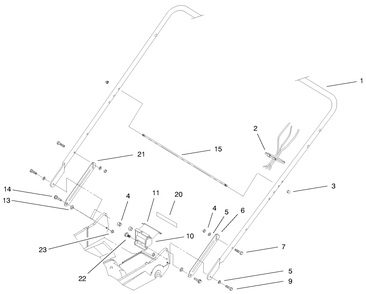 Handle Assembly Diagram and Parts List for 22172 9900001 - 9999999 Toro Lawn Mower