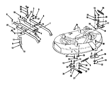 Deck Assembly (Continued) Diagram and Parts List for 05-38SY02 1000001 - 1999999 Toro Lawn Mower