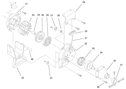 Flywheel, Starter & Clutch Assemblies Diagram and Parts List for 58356 79000001 - 79999999 Toro Cultivator