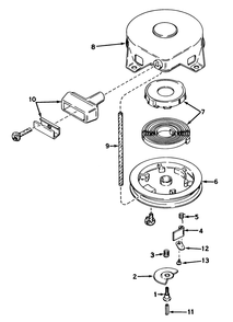 Rewind Starter No. 590473 Diagram and Parts List for 31303 3000001 - 3999999 Toro Snow Blower