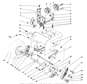 Traction Drive Assembly Diagram and Parts List for 38540 9000001 - 9999999 Toro Snow Blower