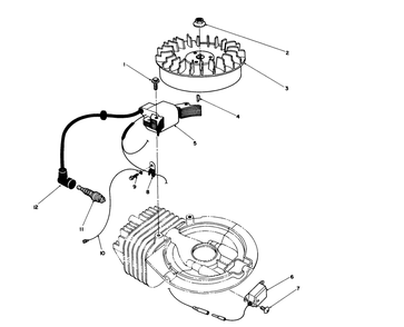 Flywheel & Magneto Assembly (Engine Model No. 47pm1-4) Diagram and Parts List for 38181 3900001 - 3999999 Toro Snow Blower