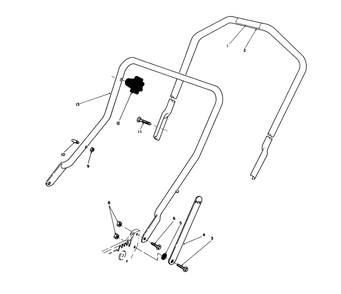 Handle Assembly Diagram and Parts List for 20526 8000001 - 8999999 Toro Lawn Mower