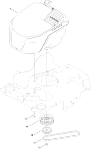 Motor Module And Belt Assembly Diagram and Parts List for 22232T 400000000 - 999999999 Toro Lawn Mower