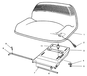 Seat Assembly Diagram and Parts List for 70131 6900001 - 6999999 Toro Lawn Tractor