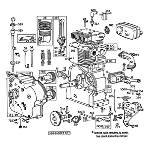 Engine Briggs & Stratton Model No. 252416-0677-01 Diagram and Parts List for 38095 4000001 - 4999999 Toro Snow Blower
