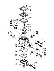 Carburetor Assembly Diagram and Parts List for 51700 8000001 - 8999999 Toro Trimmer
