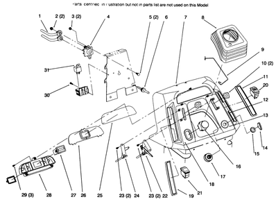 Dash Diagram and Parts List for 72085 6900001 - 6999999 Toro Lawn Tractor