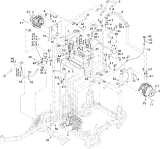 Hydraulic Drive Assembly Diagram and Parts List for 72096 408851917-408863599 Toro Lawn Tractor