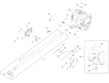 Upper Shaft, Handle And Powerhead Assembly Diagram and Parts List for 51948 322000001 - 322999999 Toro Trimmer