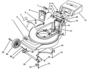 Housing Assembly Diagram and Parts List for 20928B 49000001 - 49999999 Toro Lawn Mower
