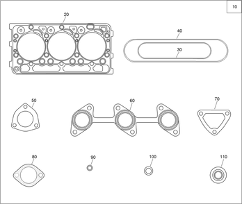 Upper Engine Gasket Kit Diagram and Parts List for 22337CP 410400000 - 999999999 Toro Lawn Tractor Accessories