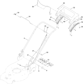 Handle Assembly Diagram and Parts List for 21695 400000000 - 999999999 Toro Lawn Mower