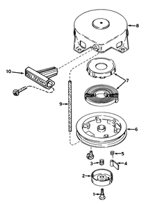 Rewind Starter No. 590537 Diagram and Parts List for 38110C 8000001 - 8999999 Toro Snow Blower