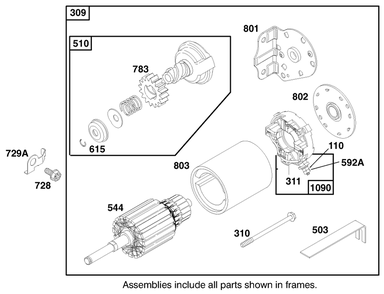 Engine Briggs & Stratton Model Diagram and Parts List for 70084 8900001 - 8999999 Toro Lawn Tractor