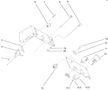 Gauges, Warning Lights & Controls Assembly Diagram and Parts List for 73429 9900001 - 9999999 Toro Lawn Tractor