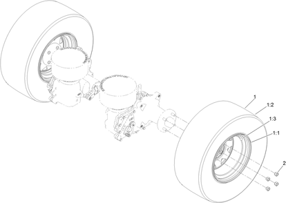 Rear Wheel Assembly Diagram and Parts List for 74048TE 410170000-411435567 Toro Lawn Tractor