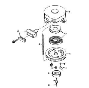 Rewind Starter No. 590420 Diagram and Parts List for 58007 0000001 - 0999999 Toro Tiller