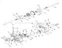 Transaxle Diagram and Parts List for 81-14KS01 1978 Toro Lawn Tractor