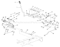 Clutch, Brake And Speed Control Linkage Diagram and Parts List for 81-14KS01 1978 Toro Lawn Tractor