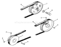 Drive Belt And Pulleys Diagram and Parts List for 81-14KS01 1978 Toro Lawn Tractor