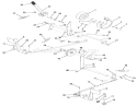 Clutch, Brake And Speed Control Linkage Diagram and Parts List for 91-16KS01 1979 Toro Lawn Tractor