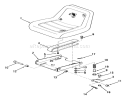 Seat And Seat Suspension Diagram and Parts List for 81-16OS01 1978 Toro Lawn Tractor