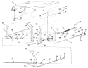Transmission Control Levers And Parking Brake Switch Diagram and Parts List for 91-20RG01 1981 Toro Lawn Tractor