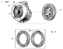 Clutch Diagram and Parts List for 91-20RG01 1981 Toro Lawn Tractor