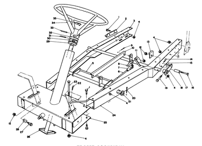 Frame Assembly Diagram and Parts List for 56123 9000001 - 9999999 Toro Lawn Tractor