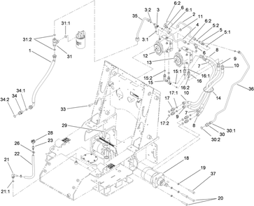 Traction Hydraulic Assembly Diagram and Parts List for 22324 400000000 - 401799999 Toro Lawn Tractor Accessories