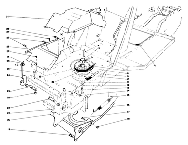 Clutch & Actuator Assembly Diagram and Parts List for 57300 1000001 - 1999999 Toro Lawn Tractor