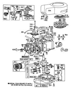 Engine Briggs & Stratton Model No. 110908-0380-02 Diagram and Parts List for 20785 1000001 - 1999999 Toro Lawn Mower