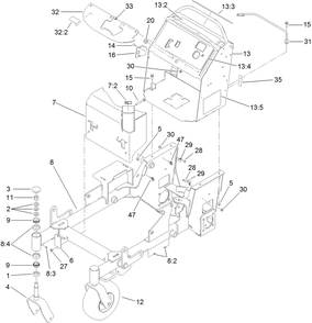 Main Frame Assembly Diagram and Parts List for 79534 (313000001-313999999)(2013) Toro Lawn Mower