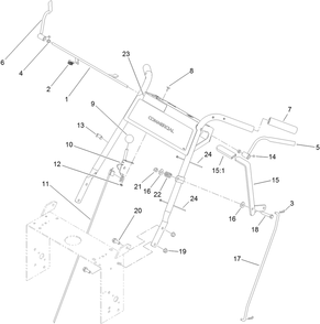 Handle Control Assembly Diagram and Parts List for 39634 (311000001-311999999)(2011) Toro Lawn Mower
